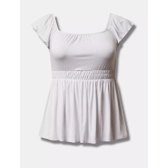 Torrid Women's Plus Size Bright White Super Soft Babydoll Tank Size 0 Medium New - Picture 1 of 5